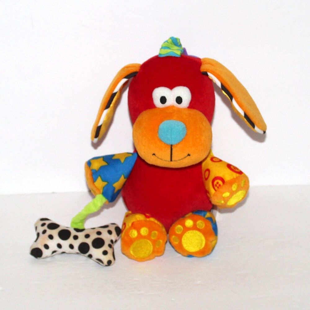 Lamaze Pupsqueak Puppy Plush Sensory Red Dog baby toy
